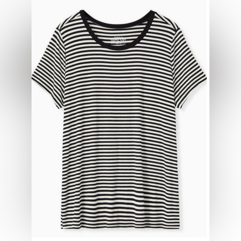 Torrid - Super Soft Black + White Striped Tee 3X